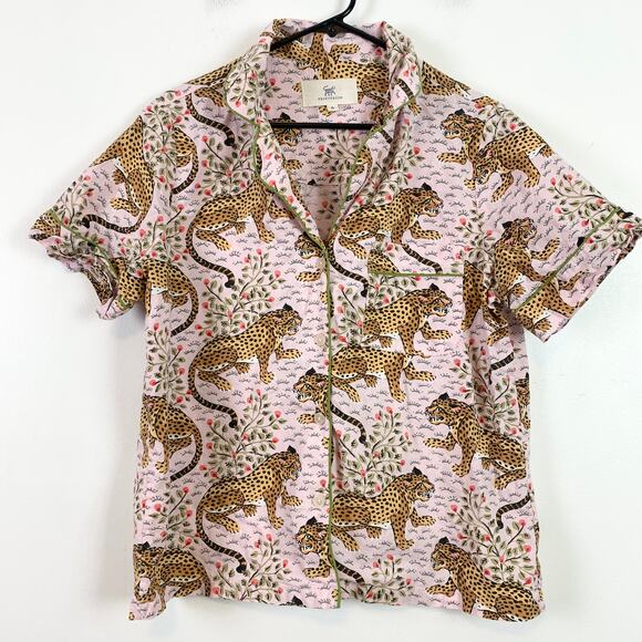 Printfresh Leopard Print Pajama Set in White and Brown - Picture 5 of 11